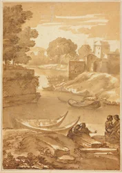 Figures Seated by a River