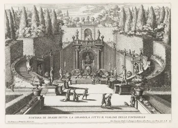 Fountain of Dragons in the Gardens of Villa d
