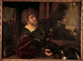 Self-portrait, formerly called Portrait of Gaston de Foix. Painting by Giovanni Girolamo Savoldo (1480-1548), Italian School, 16th century, height 0.91 x 1.23 m, Paris, Musée du Louvre