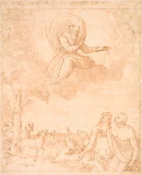 God the Father Questions Adam and Eve After the Fall
