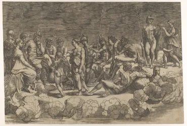 Assembly of the Gods after the Ceiling Composition in the Loggia di Psiche, Villa Farnesina, 1527