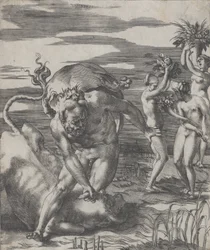 Hercules Defeating the River God Achelous in the Form of a Bull