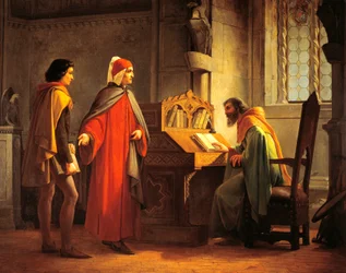 Dante Alighieri presenting Giotto to Guido da Polenta, by Giovanni Mochi