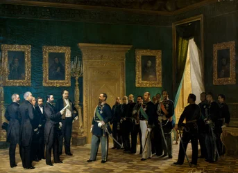 Victor Emmanuel II receiving Tuscan representatives with the decree of annexation to the Kingdom of Italy