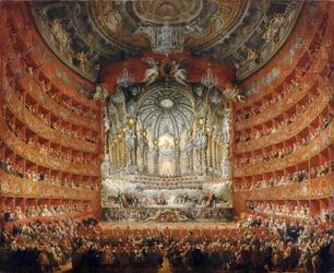 Musical feast given by the cardinal de La Rochefoucauld in the Teatro Argentina in Rome in 1747