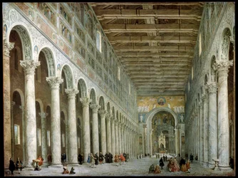Interior of the Basilica of St Paul Outside the Walls in Rome, c. 1750