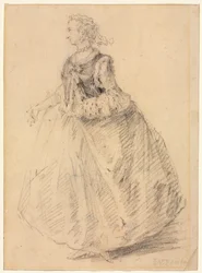 Standing Woman with an Ermine Muff, 18th century