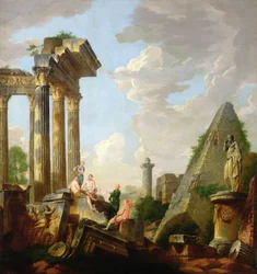 An Architectural Capriccio with a Preaching Apostle before Ruins