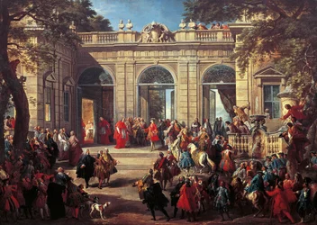 Charles III of Bourbon on Visit to Pope Benedict XIV in the Coffee House of the Quirinal