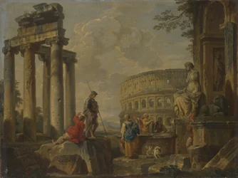 The Coliseum amongst Roman Ruins