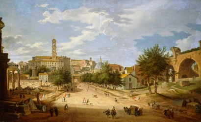 The Roman Forum and the Campidoglio seen from the Arch of Constantine