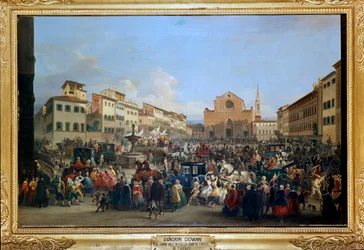 Carnival at Santa Croce Square in Florence