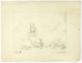 Roman Peasant Woman and Sleeping Children