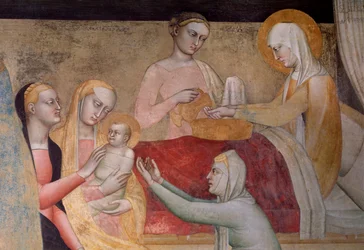 The Life of the Virgin: The Birth of Mary (detail)
