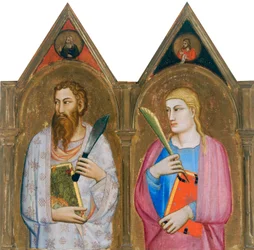 Saint Bartholomew and Saint John the Evangelist (right panels of triptych)