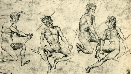 Four naked men, mid-late 15th century, 1943