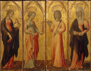 Saints Catherine of Alexandria, Barbara, Agatha, and Margaret, ca. 1470