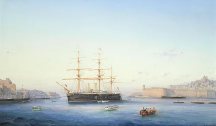 HMS Alexandra in the Grand Harbour, Malta