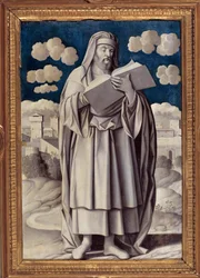 Full-length portrait of the Greek philosopher Aristotle (384-322 BC)