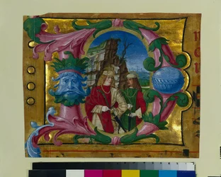 Historiated Initial D Excised from a Choir Book: Two Martyr Saints