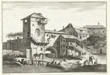 House with Tower by Water