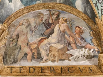 Lunette representing Venus who obtains Mercury