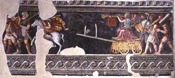 Fragment of a scene of a triumph