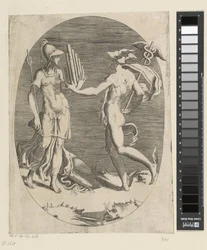 Mercury Gives Minerva a Pan Flute
