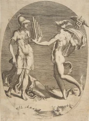 Mercury Presenting a Panpipe to Minerva