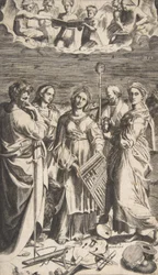 Saint Cecilia Standing in the Centre Accompanied by Saint Paul, the Magdalene, Saint John, 1531