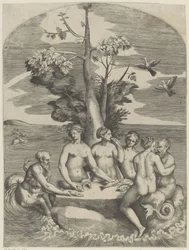 Four Nymphs and Two Sea Gods