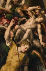 North Transept, Altar of St. Michael the Archangel, Archangel Michael killing the evil one (detail)