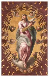 Sacristy of the Canons, Giulio Campi 1568, Banner of the Assumption