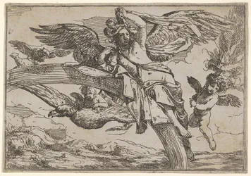 Air, Represented by Iris Reclining on Her Rainbow, Accompanied by a Winged Putto