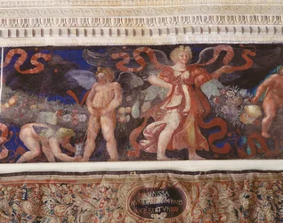 Camera con Fregio di Amorini, Cupid Urinating in a Jug (detail)