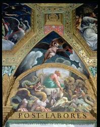 Lunette depicting Psyche undertaking an ordeal set by Venus: (detail)