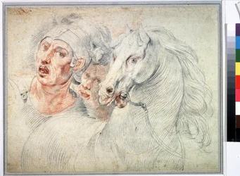 Study of a horse and two soldiers