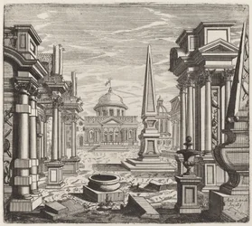 Architectural Fantasy with Obelisks, Ruins, and a Piazza