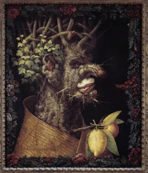 Winter. Allegory about the seasons. Painting by Giuseppe Arcimboldo (1527-1593). Louvre Museum