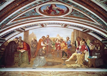Galileo Galilei Demonstrating Law of Gravity in Presence of Giovanni De