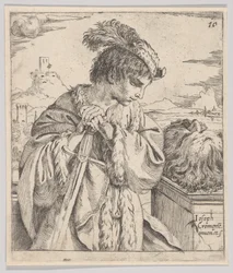 David looking at the head of Goliath, 1620-30