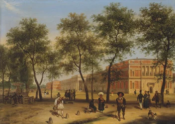 Presumed view of the Paseo del Prado with the Prado Museum, Madrid
