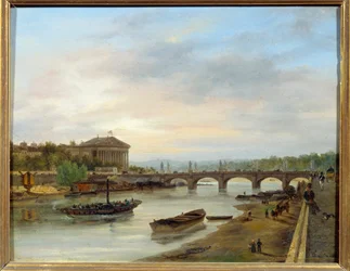 The Palais Bourbon and the Pont Louis XVI (Pont de la Concorde) seen from the Quai des Tuileries in Paris