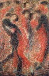 Tango, Woman Dressed in Red Dancing
