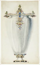 Monumental Jeweled Vase