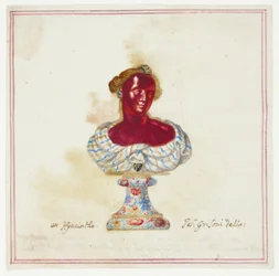 Sketch of Jewelled Antique Bust in the Medici Collection, Florence
