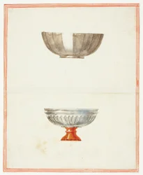 Two Fluted Bowls, One on Base