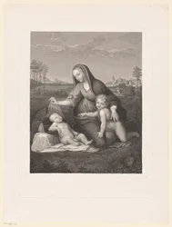 Mary with Child and the Young John the Baptist in a Landscape (Madonna del Velo)