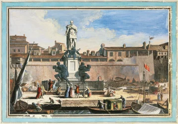 View of Livorno: Quattro Mori monument (The Four Moors)