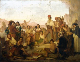 The Revolt of the Neapolitan Fisherman Tommaso Aniello, known as Masaniello (1622-1647) in Naples in 1647